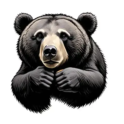 momma bear holding tattoo design idea