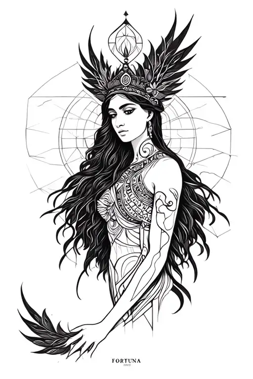 fortuna goddess tattoo design idea