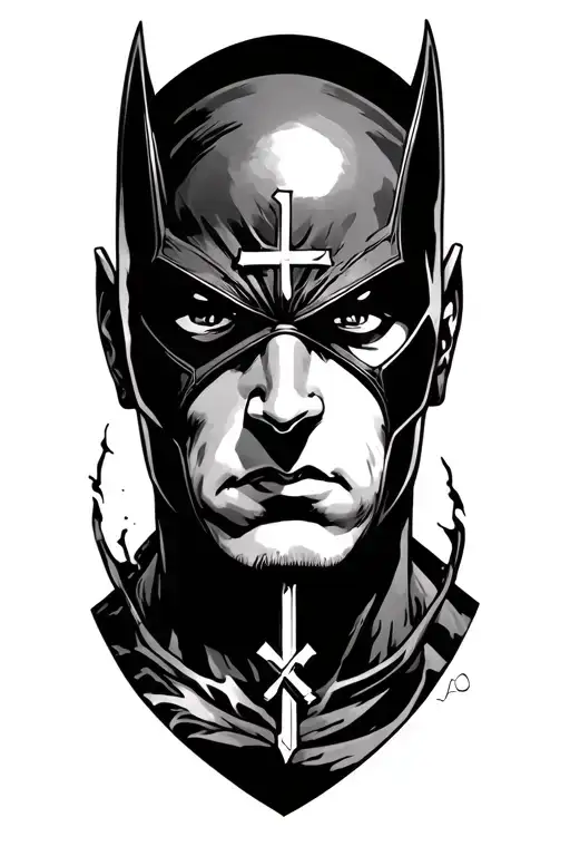 daredevil on cross tattoo tattoo design idea