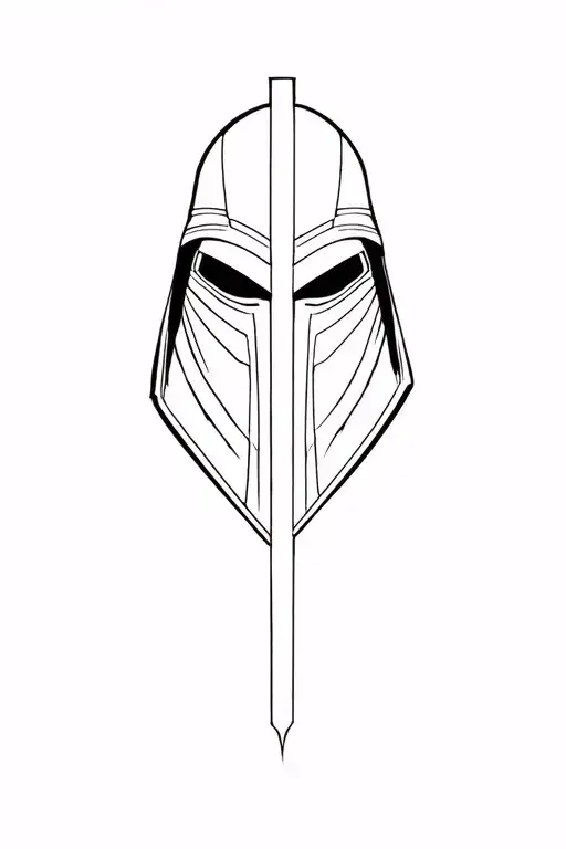Sith Lord revan mask mixed tattoo design idea
