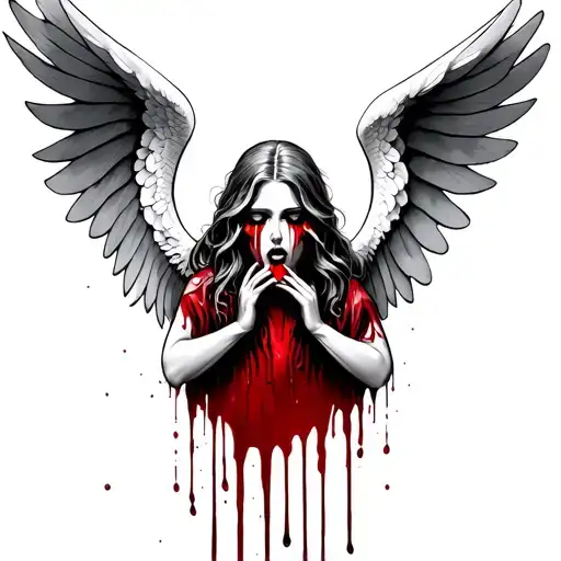 Angel Crying Blood tattoo design idea
