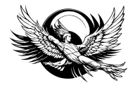 Icarus flying towards tattoo design idea