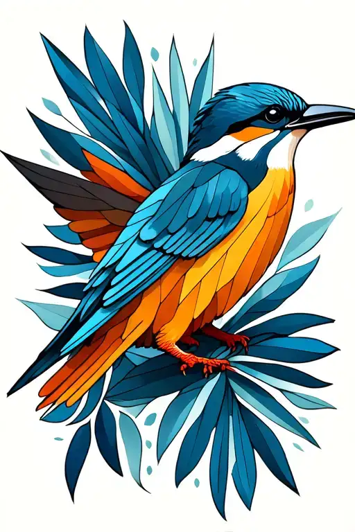 swallow and kingfisher  tattoo design idea