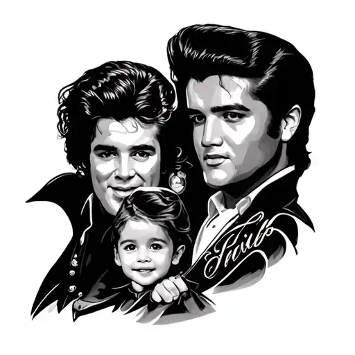 england, elvis,& family  in writing tattoo design idea