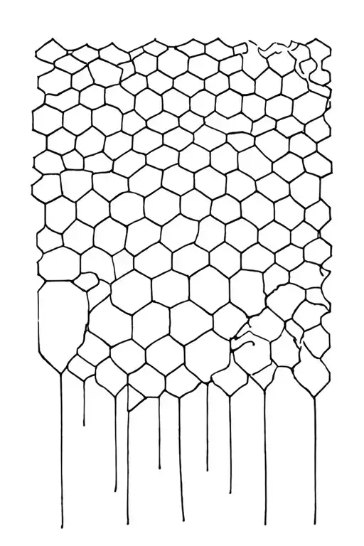 forest trees honeycomb tattoo design idea