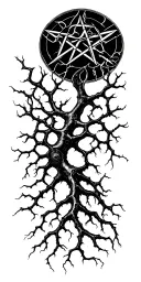 gothic neuron pentagram Los Angeles logo tattoo design idea