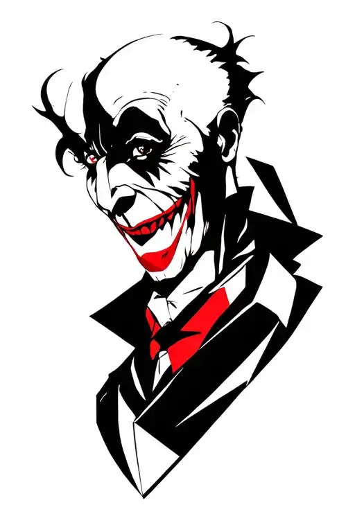 evil joker tattoo design idea