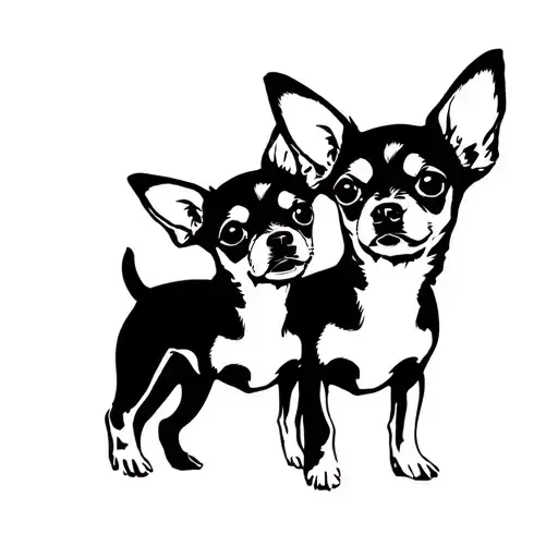 Chihuahua SilhouettesSide-by-side silhouettes of two chihuahuas, forever together in spiritDesign Elements:Two chih tattoo design idea