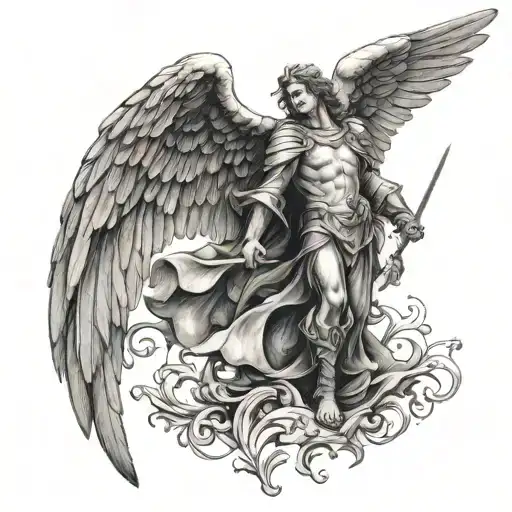 archangel Gabriel tattoo design idea