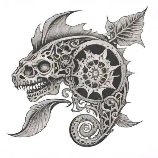 Jeff and Laura fossil dream tattoo design idea