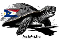 turtle and wave with philippines flags and isaiah 43:2 tattoo design idea
