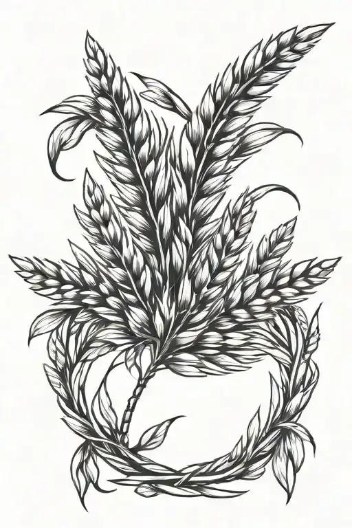 wheat wreath crown tattoo design idea