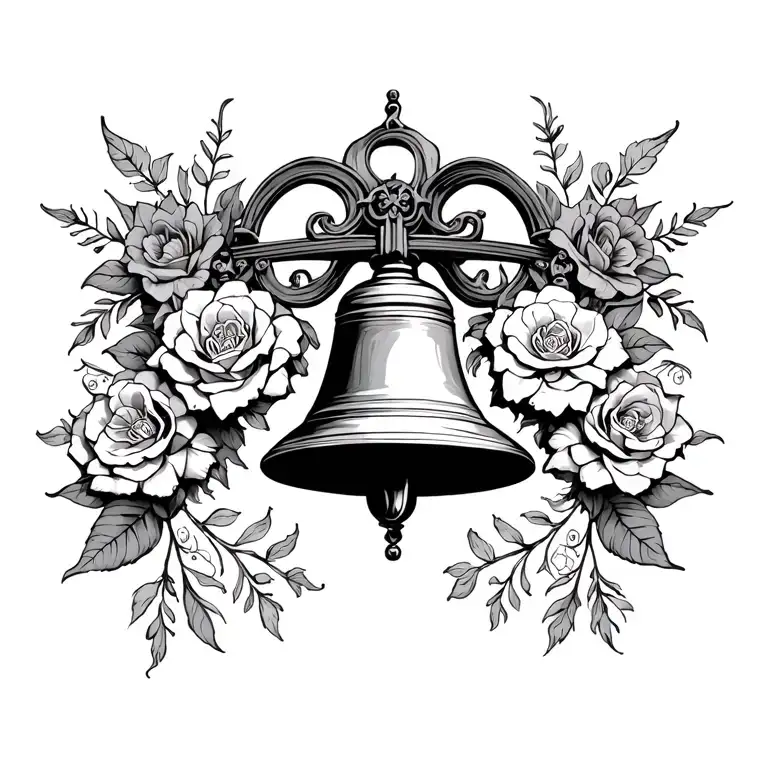 Church Bell Day of the Dead tattoo design idea