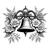 Church Bell Day of the Dead tattoo design idea