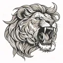 lion roaring tattoo design idea