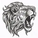 lion roaring tattoo design idea