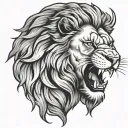 lion roaring tattoo design idea
