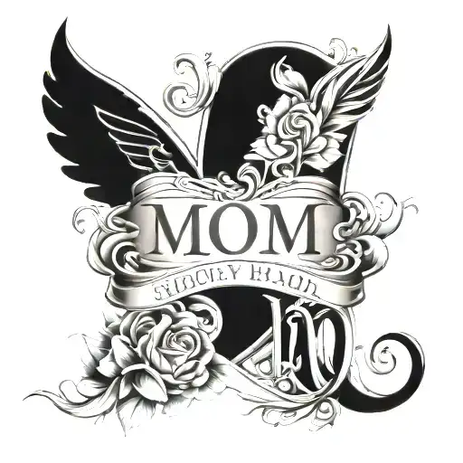 mom & dad name tattoo design idea