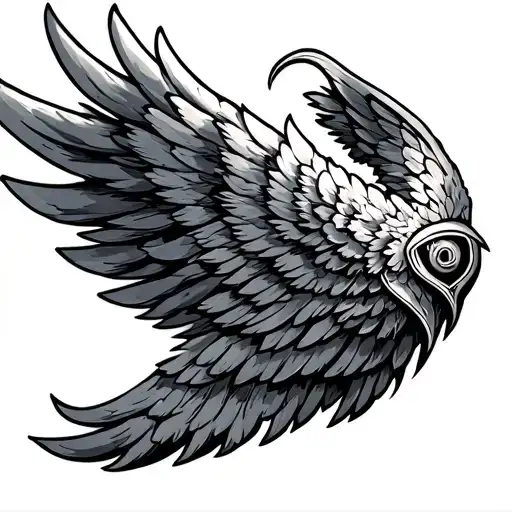 Anglo-Saxon wings wrapped tattoo design idea