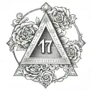 number 17 in roman numerals with the triangle of fraternity tattoo design idea