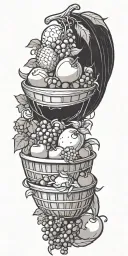 fruit basket tattoo design idea
