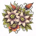 Passionflower entwined tattoo design idea