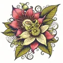 Passionflower entwined tattoo design idea