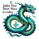 "Jaden Tasa Hoet Naca Leviathan" "Jaden Tasa Hoet Naca Leviathan" A sea serpent dragon coiled into the shape of the Leviathan cross. Dragon should be shades of blue and green w tattoo design idea