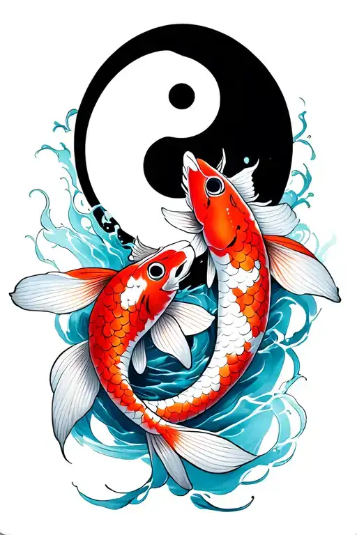 koi fish yin yang tattoo design idea