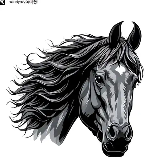 colt horse head with full blaze tattoo design idea