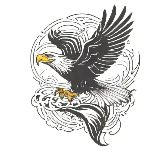 eagle flying tattoo design idea