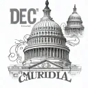 DC Capitol with Murda Capital lettering complemented tattoo design idea