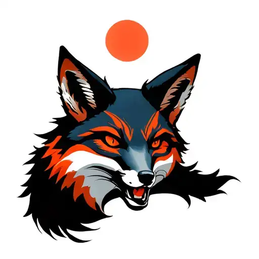 Fox Face tattoo design idea