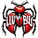 "LUV BUG" "LUV BUG"" a hart shaped bug with a huge stinger tattoo design idea