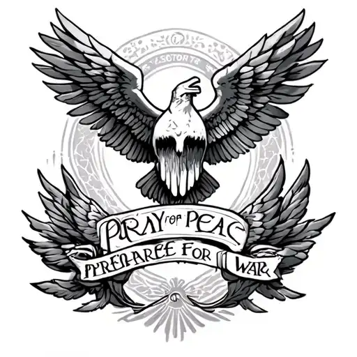 Pray For Peace Prepare For War tattoo design idea