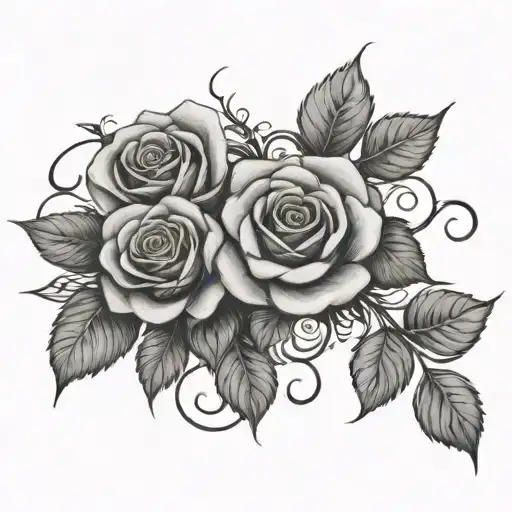 roses and vines growing from shoulder to collar bone tattoo design idea