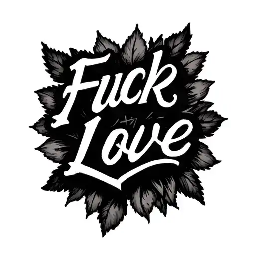 Fuck Love letter written tattoo design idea