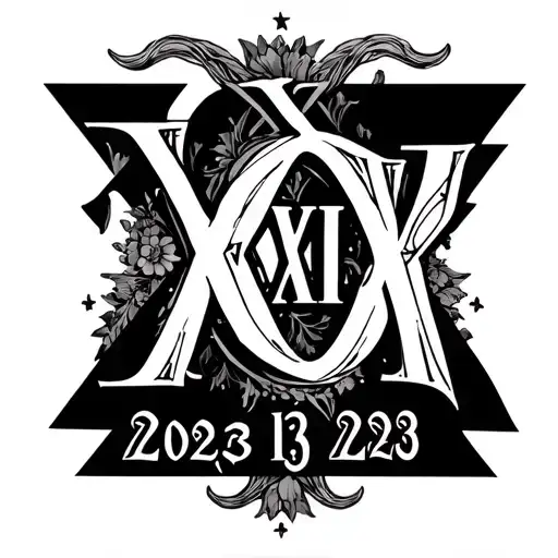 "January 13 2023" 2023 Roman Numerals "XXI XI" tattoo design idea