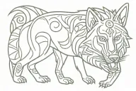 polynesian wolf for the head tattoo design idea