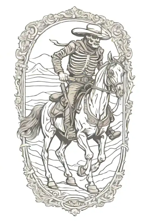 skeleton cowboy tattoo design idea