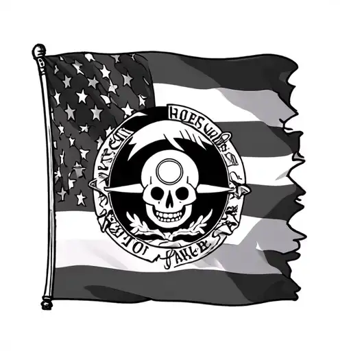 one piece flag with Gen-z  tattoo design idea