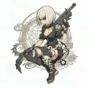 nier automata 2b tattoo design idea