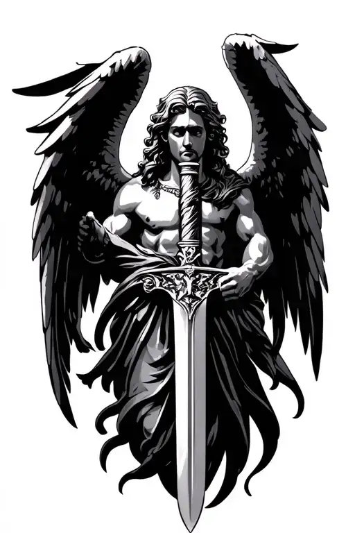 st Michael archangel sword tattoo design idea