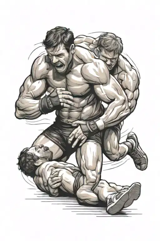 wrestling tattoo design idea