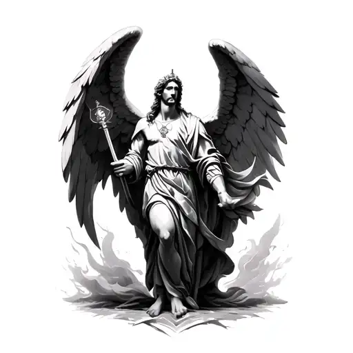 Archangel Michael tattoo design idea