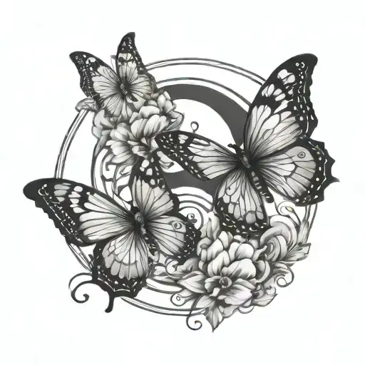 yin yang butterfly tattoo design idea