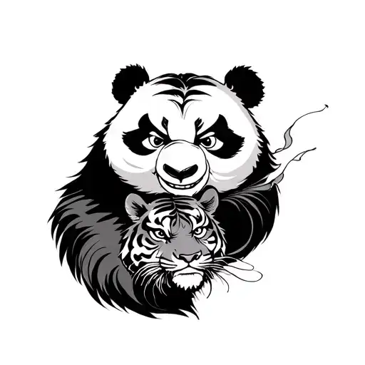 kung fu panda po and tigress forearm tattoo design combining tattoo design idea