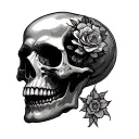 skull soft shading tattoo design idea