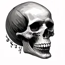 skull soft shading tattoo design idea