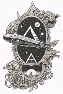Grateful Dead, Led Zeppelin IV, dark side of the moon, Pink Floyd animals tattoo design idea